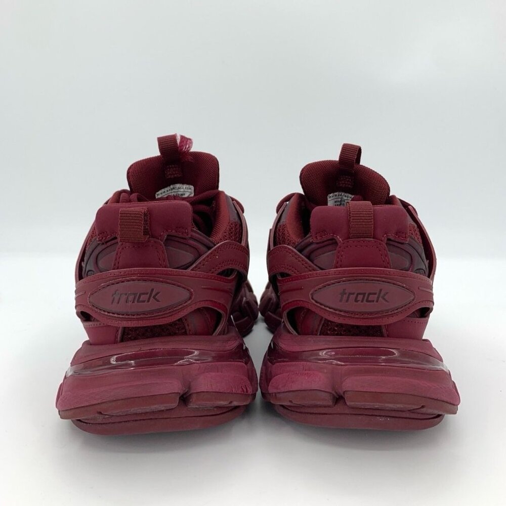 Balenciaga Track Sneakers Mens Size 9 Burgundy Mesh & Rubber Chunky Sole Athleti - Picture 4 of 7